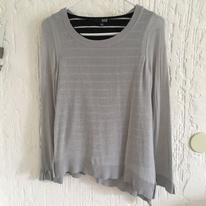 a.n.a. Long Sleeve Grey Layered Blouse Size Small